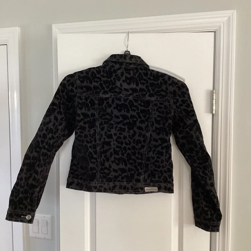 Justice Girl Leopard Jacket Size 18 Black Gray Women XS Teen